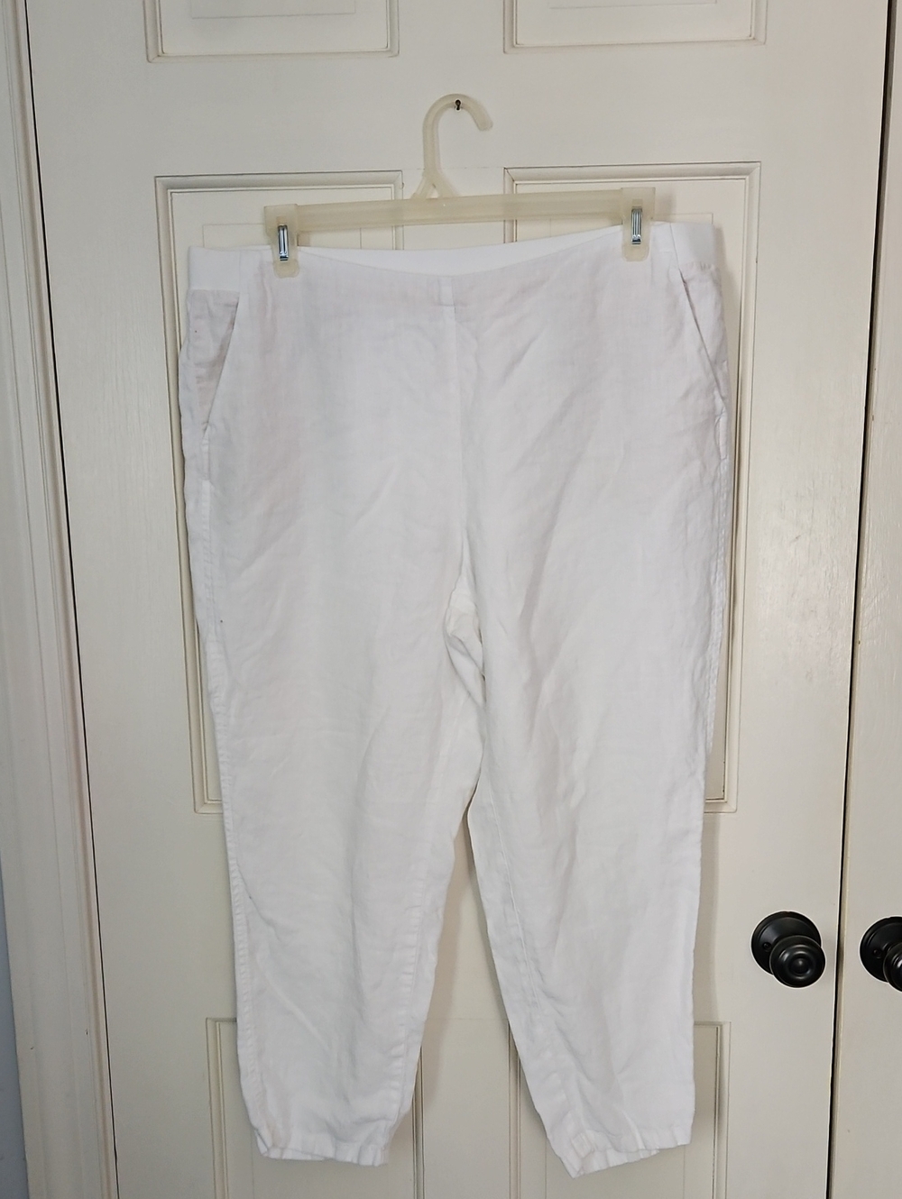 J. Jill White Women's 100% Linen Ankle Pants